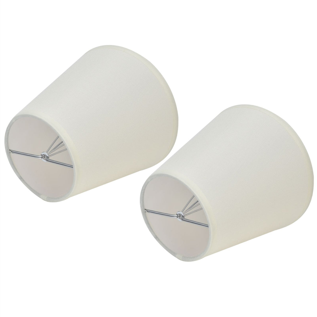 2PCS Fabric Lampshade European Style Clip On Lamp Shade for E14 Screw Chandelier Wall LampPT07 White