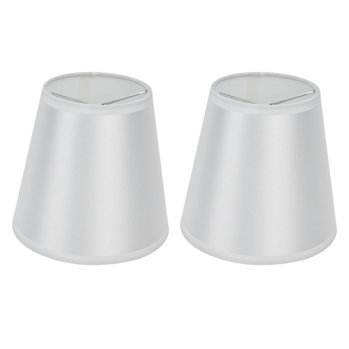 2PCS Modern Fabric Lampshade Clip On Wall Lamp Chandelier Lamp Shade for E14 Screw Table LightPT10 White