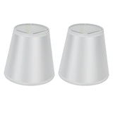 2PCS Modern Fabric Lampshade Clip On Wall Lamp Chandelier Lamp Shade for E14 Screw Table LightPT10 White - Front View