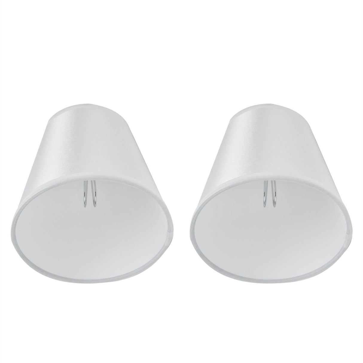 2PCS Modern Fabric Lampshade Clip On Wall Lamp Chandelier Lamp Shade for E14 Screw Table LightPT10 White