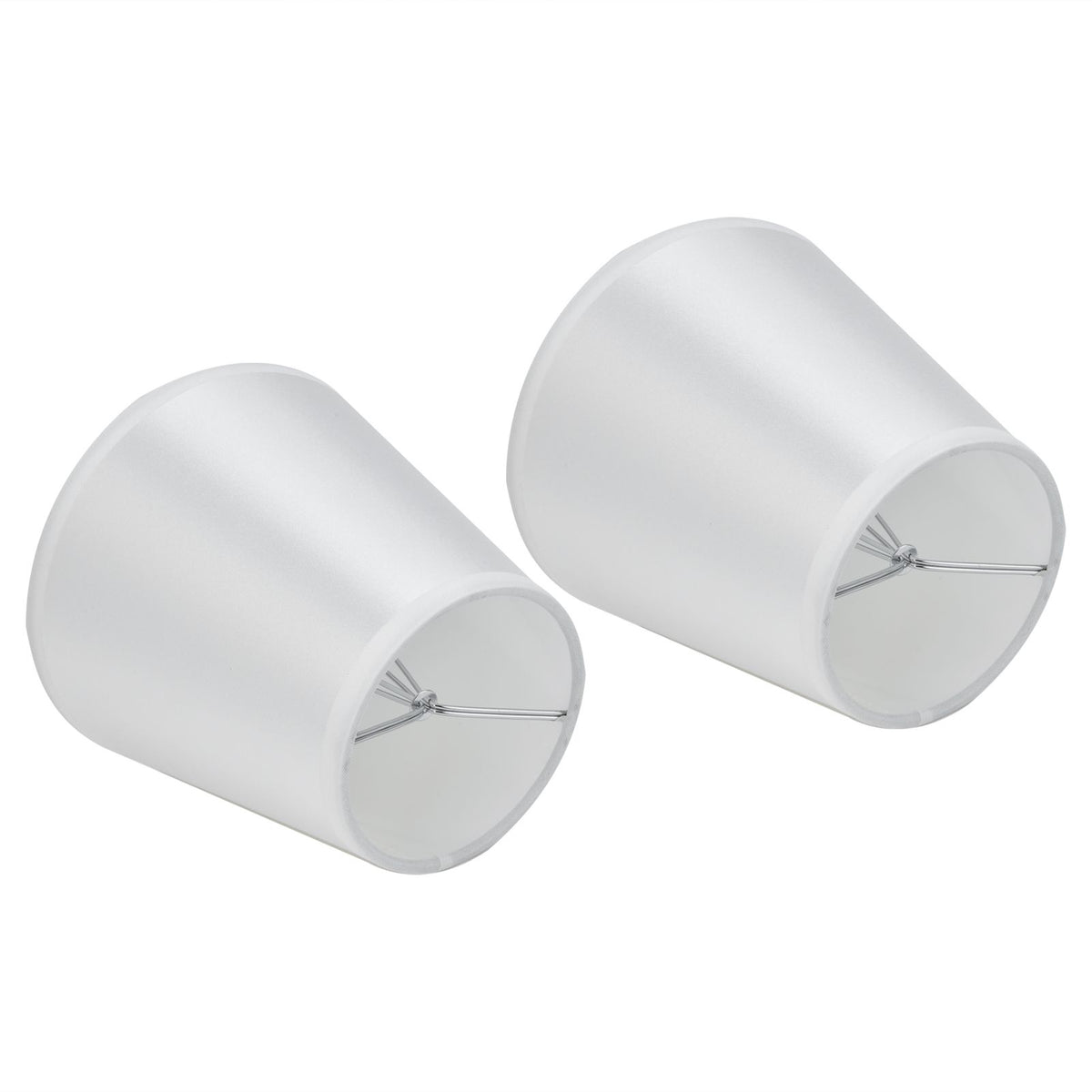 2PCS Modern Fabric Lampshade Clip On Wall Lamp Chandelier Lamp Shade for E14 Screw Table LightPT10 White