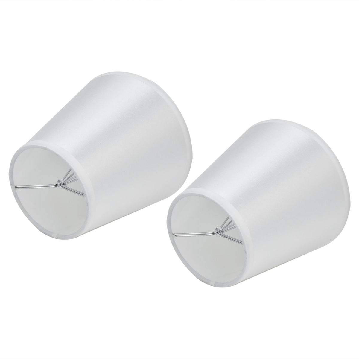 2PCS Modern Fabric Lampshade Clip On Wall Lamp Chandelier Lamp Shade for E14 Screw Table LightPT10 White