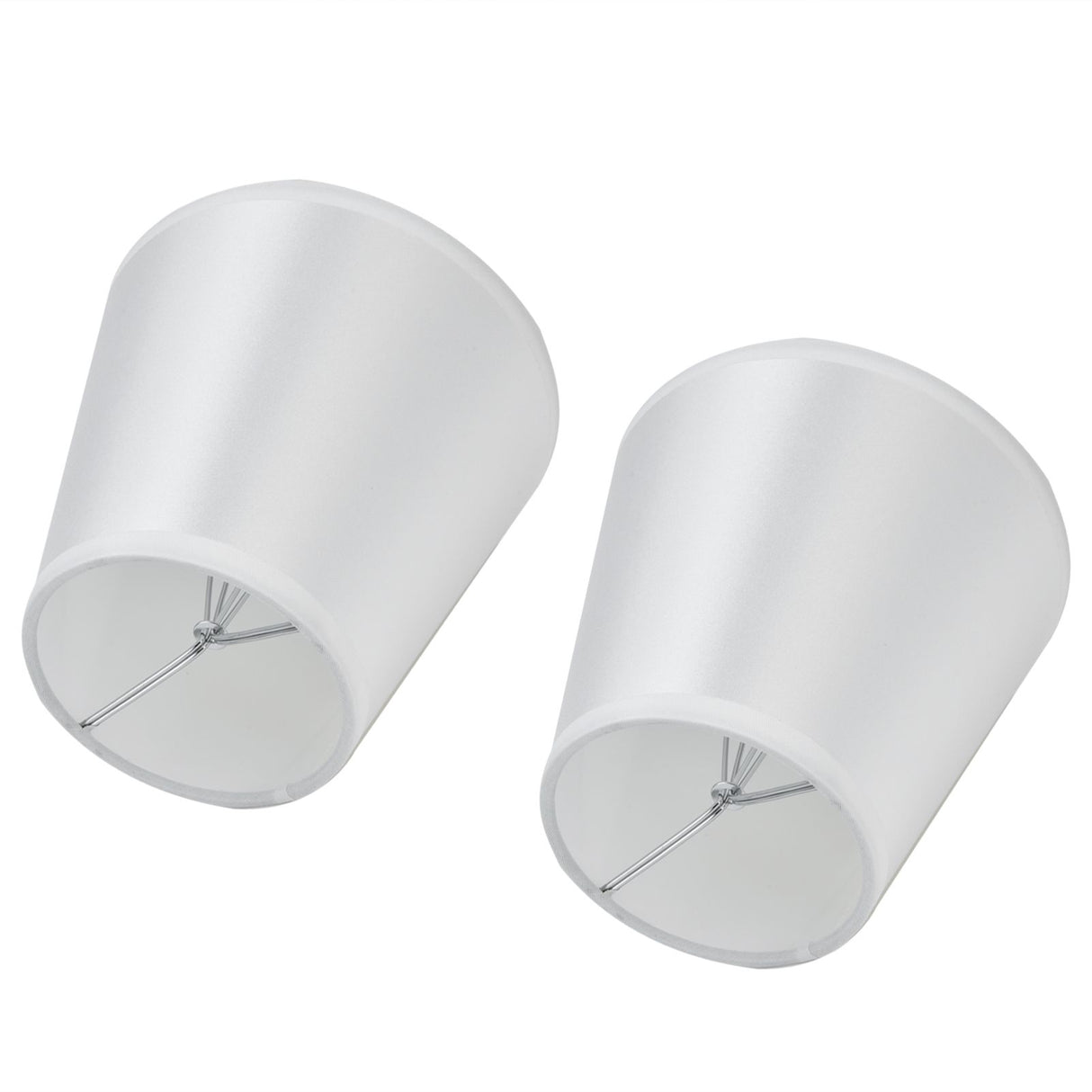 2PCS Modern Fabric Lampshade Clip On Wall Lamp Chandelier Lamp Shade for E14 Screw Table LightPT10 White