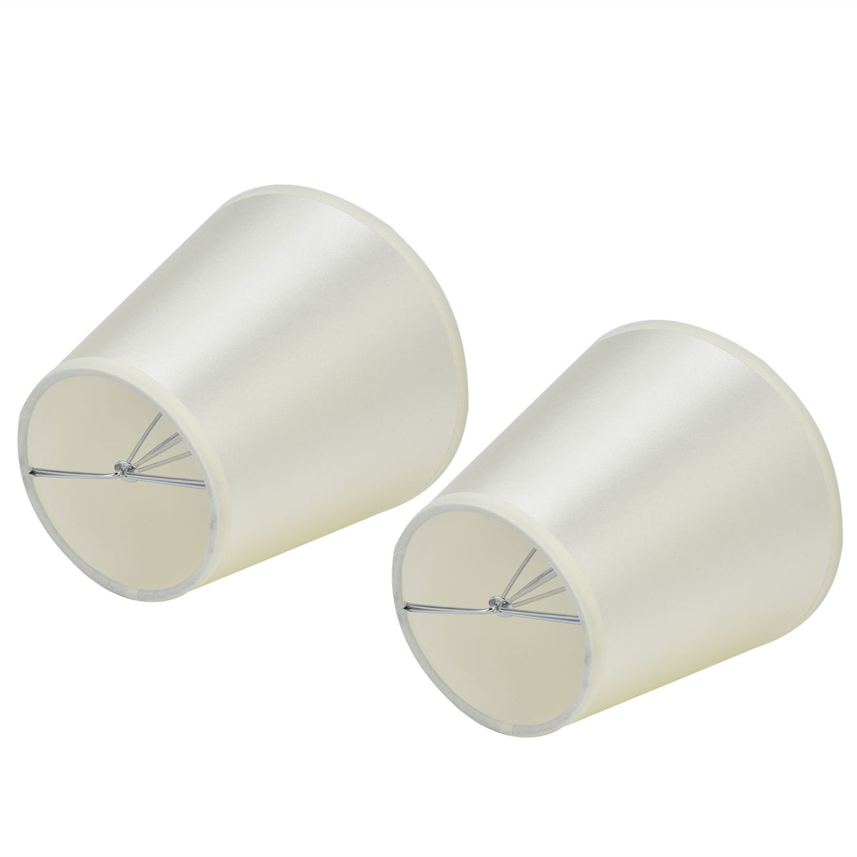 2PCS Modern Fabric Lampshade Clip On Wall Lamp Chandelier Lamp Shade for E14 Screw Table LightPT11 Beige