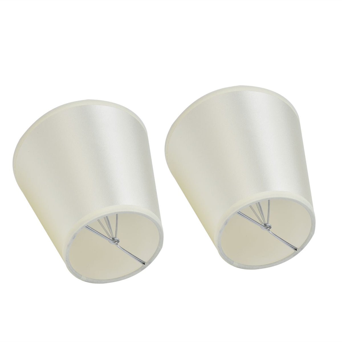 2PCS Modern Fabric Lampshade Clip On Wall Lamp Chandelier Lamp Shade for E14 Screw Table LightPT11 Beige