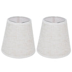 2PCS Table Lamp Shade Cover Fabric Clip On Lampshade for E14 Screw Candlestick Lamp ChandelierPT09 Linen