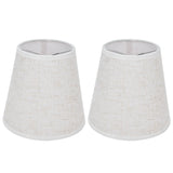 2PCS Table Lamp Shade Cover Fabric Clip On Lampshade for E14 Screw Candlestick Lamp ChandelierPT09 Linen