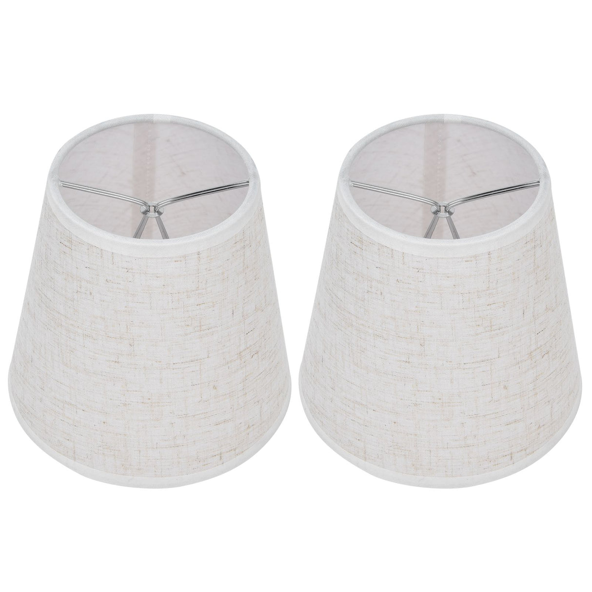 2PCS Table Lamp Shade Cover Fabric Clip On Lampshade for E14 Screw Candlestick Lamp ChandelierPT09 Linen