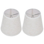 2PCS Table Lamp Shade Cover Fabric Clip On Lampshade for E14 Screw Candlestick Lamp ChandelierPT09 Linen