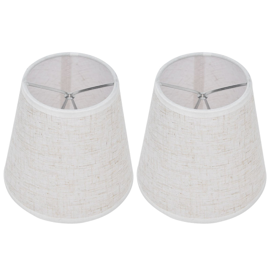 2PCS Table Lamp Shade Cover Fabric Clip On Lampshade for E14 Screw Candlestick Lamp ChandelierPT09 Linen