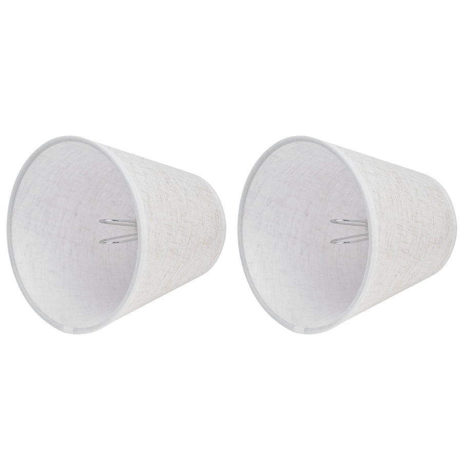 2PCS Table Lamp Shade Cover Fabric Clip On Lampshade for E14 Screw Candlestick Lamp ChandelierPT09 Linen
