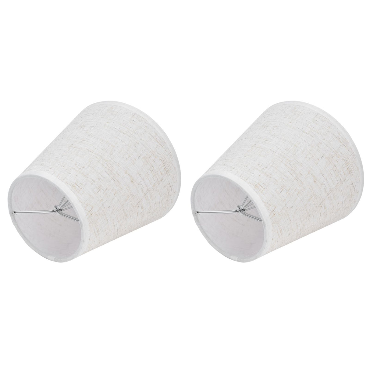 2PCS Table Lamp Shade Cover Fabric Clip On Lampshade for E14 Screw Candlestick Lamp ChandelierPT09 Linen