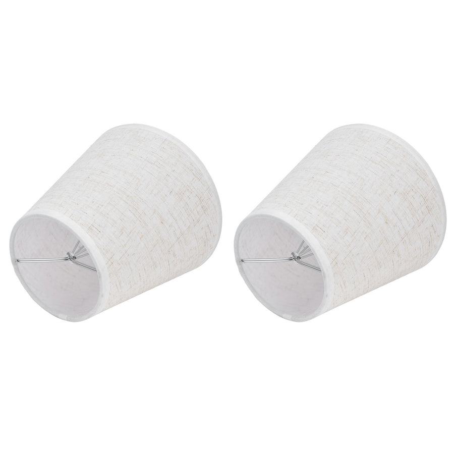 2PCS Table Lamp Shade Cover Fabric Clip On Lampshade for E14 Screw Candlestick Lamp ChandelierPT09 Linen