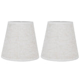 2PCS Table Lamp Shade Cover Fabric Clip On Lampshade for E14 Screw Candlestick Lamp ChandelierPT09 Linen - Rear View