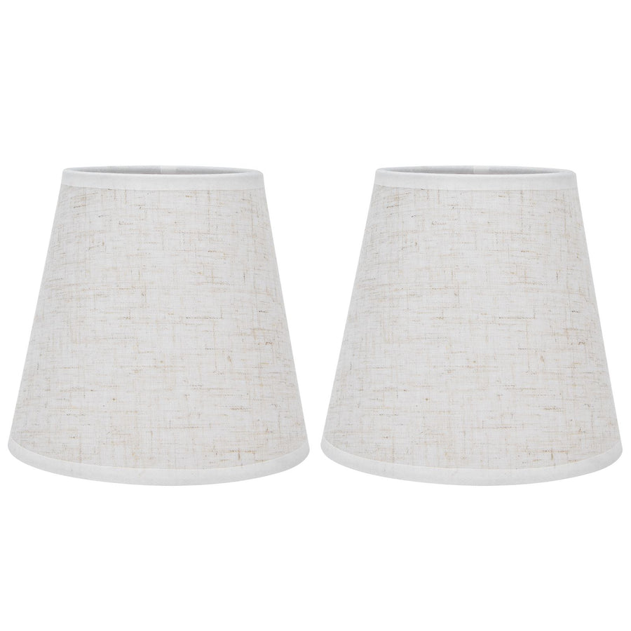 2PCS Table Lamp Shade Cover Fabric Clip On Lampshade for E14 Screw Candlestick Lamp ChandelierPT09 Linen