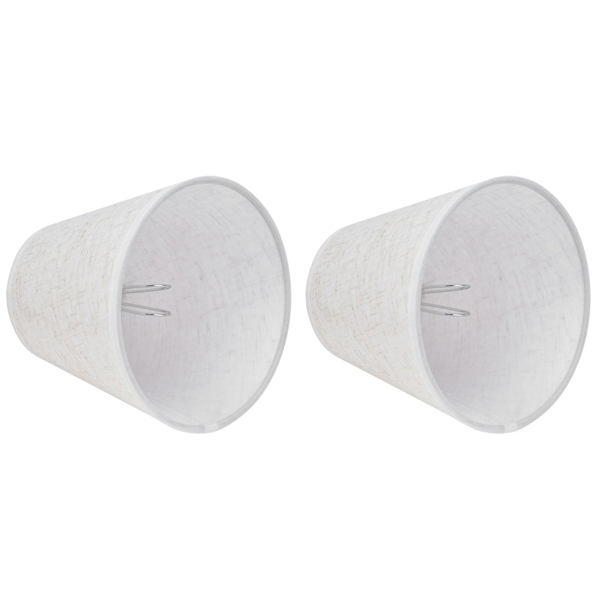 2PCS Table Lamp Shade Cover Fabric Clip On Lampshade for E14 Screw Candlestick Lamp ChandelierPT09 Linen