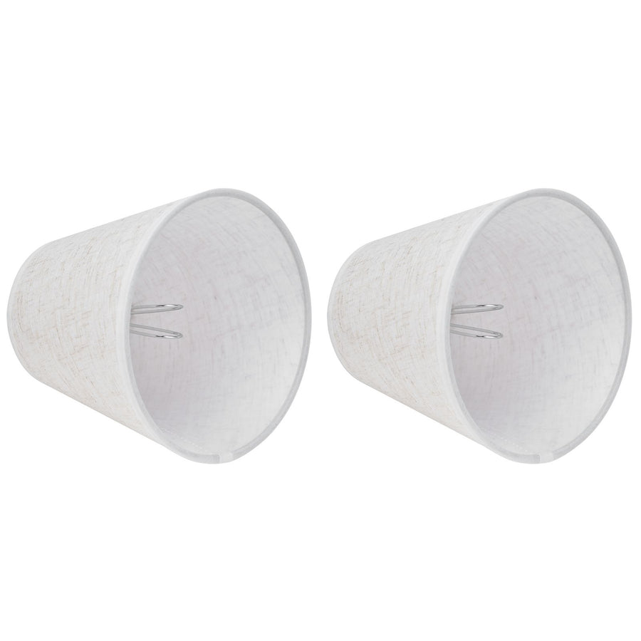2PCS Table Lamp Shade Cover Fabric Clip On Lampshade for E14 Screw Candlestick Lamp ChandelierPT09 Linen