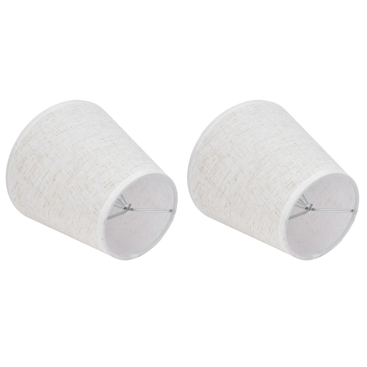 2PCS Table Lamp Shade Cover Fabric Clip On Lampshade for E14 Screw Candlestick Lamp ChandelierPT09 Linen