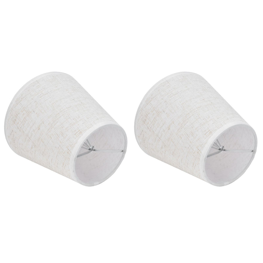 2PCS Table Lamp Shade Cover Fabric Clip On Lampshade for E14 Screw Candlestick Lamp ChandelierPT09 Linen