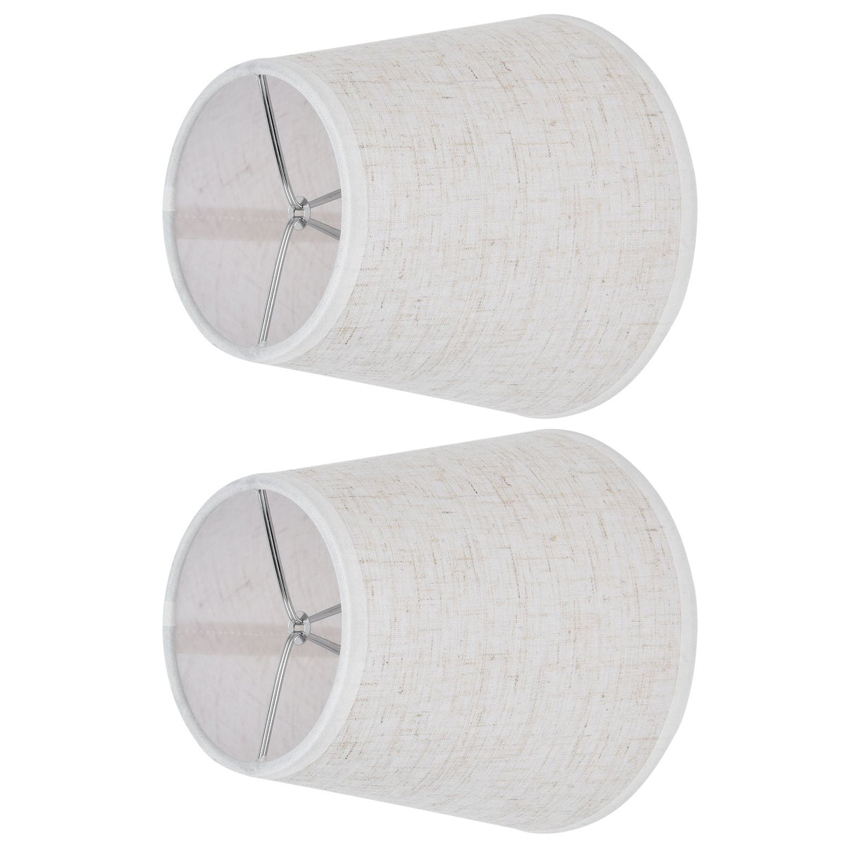 2PCS Table Lamp Shade Cover Fabric Clip On Lampshade for E14 Screw Candlestick Lamp ChandelierPT09 Linen