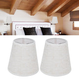 2PCS Table Lamp Shade Cover Fabric Clip On Lampshade for E14 Screw Candlestick Lamp ChandelierPT09 Linen - Extra Image