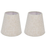 2PCS Table Lamp Shade Cover Fabric Clip On Lampshade for E14 Screw Candlestick Lamp ChandelierPT13 Beige White Edge