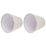 2PCS Table Lamp Shade Cover Fabric Clip On Lampshade for E14 Screw Candlestick Lamp ChandelierPT13 Beige White Edge - Side View