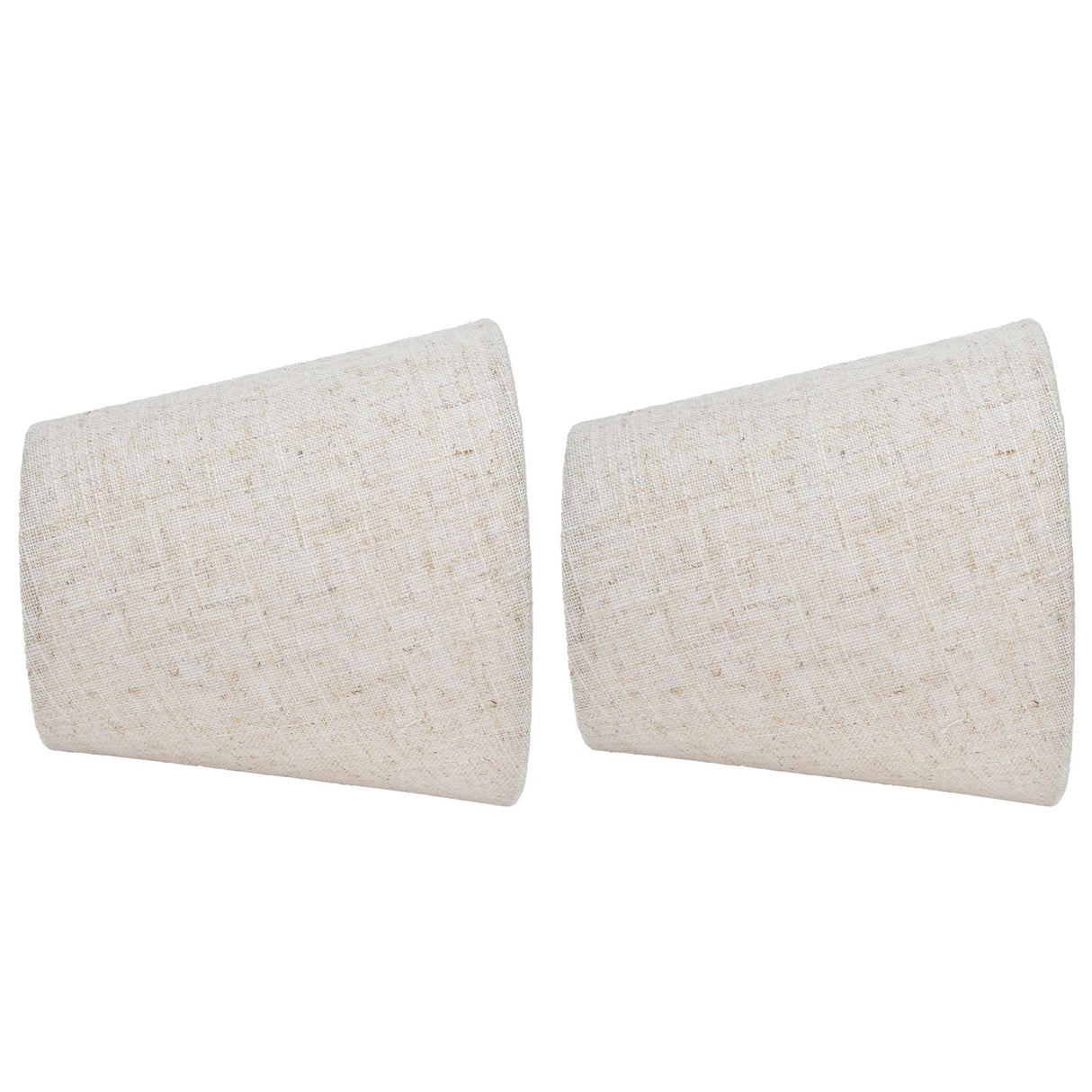 2PCS Table Lamp Shade Cover Fabric Clip On Lampshade for E14 Screw Candlestick Lamp ChandelierPT13 Beige White Edge