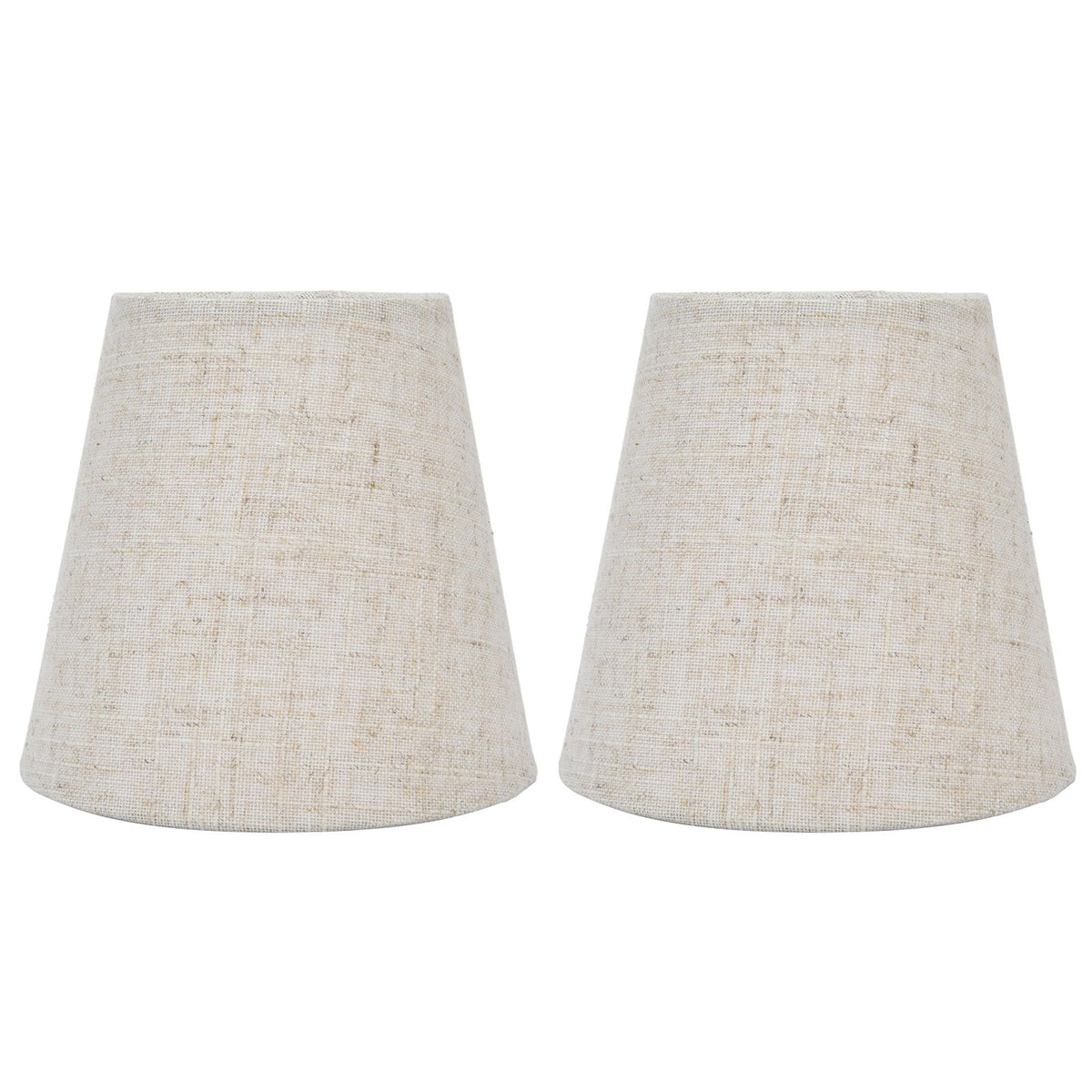 2PCS Table Lamp Shade Cover Fabric Clip On Lampshade for E14 Screw Candlestick Lamp ChandelierPT13 Beige White Edge
