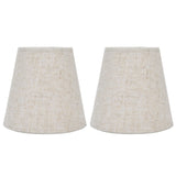 2PCS Table Lamp Shade Cover Fabric Clip On Lampshade for E14 Screw Candlestick Lamp ChandelierPT13 Beige White Edge