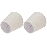 2PCS Table Lamp Shade Cover Fabric Clip On Lampshade for E14 Screw Candlestick Lamp ChandelierPT13 Beige White Edge - Rear View