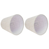 2PCS Table Lamp Shade Cover Fabric Clip On Lampshade for E14 Screw Candlestick Lamp ChandelierPT13 Beige White Edge - Close-Up Angle