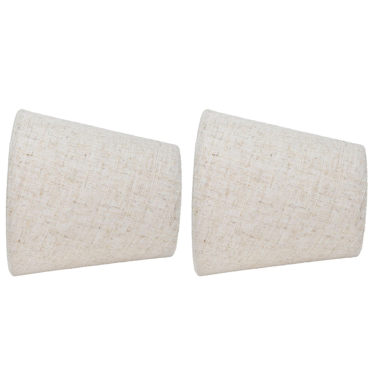 2PCS Table Lamp Shade Cover Fabric Clip On Lampshade for E14 Screw Candlestick Lamp ChandelierPT13 Beige White Edge