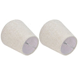 2PCS Table Lamp Shade Cover Fabric Clip On Lampshade for E14 Screw Candlestick Lamp ChandelierPT13 Beige White Edge - Extra Image