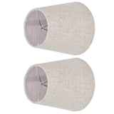 2PCS Table Lamp Shade Cover Fabric Clip On Lampshade for E14 Screw Candlestick Lamp ChandelierPT13 Beige White Edge