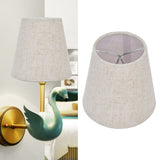 2PCS Table Lamp Shade Cover Fabric Clip On Lampshade for E14 Screw Candlestick Lamp ChandelierPT13 Beige White Edge - Extra Image