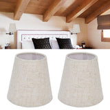 2PCS Table Lamp Shade Cover Fabric Clip On Lampshade for E14 Screw Candlestick Lamp ChandelierPT13 Beige White Edge