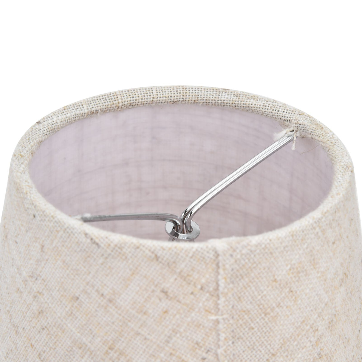 2PCS Table Lamp Shade Cover Fabric Clip On Lampshade for E14 Screw Candlestick Lamp ChandelierPT13 Beige White Edge