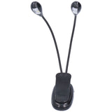 LED Book Light Eye Protecting 360° Rotatable White Light Double Pole 4 Lamp Beads Reading Lamp with Clip for Students