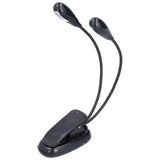 LED Book Light Eye Protecting 360° Rotatable White Light Double Pole 4 Lamp Beads Reading Lamp with Clip for Students