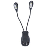LED Book Light Eye Protecting 360° Rotatable White Light Double Pole 4 Lamp Beads Reading Lamp with Clip for Students - Close-Up Angle