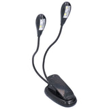 LED Book Light Eye Protecting 360° Rotatable White Light Double Pole 4 Lamp Beads Reading Lamp with Clip for Students