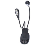 LED Book Light Eye Protecting 360° Rotatable White Light Double Pole 4 Lamp Beads Reading Lamp with Clip for Students
