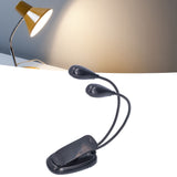 LED Book Light Eye Protecting 360° Rotatable White Light Double Pole 4 Lamp Beads Reading Lamp with Clip for Students - Extra Image