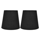 2Pcs Indoor Lamp Shade European Style Fabric Lampshade for E14 Chandelier Table Lamp Floor LampPX15 Black