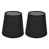 2Pcs Indoor Lamp Shade European Style Fabric Lampshade for E14 Chandelier Table Lamp Floor LampPX15 Black