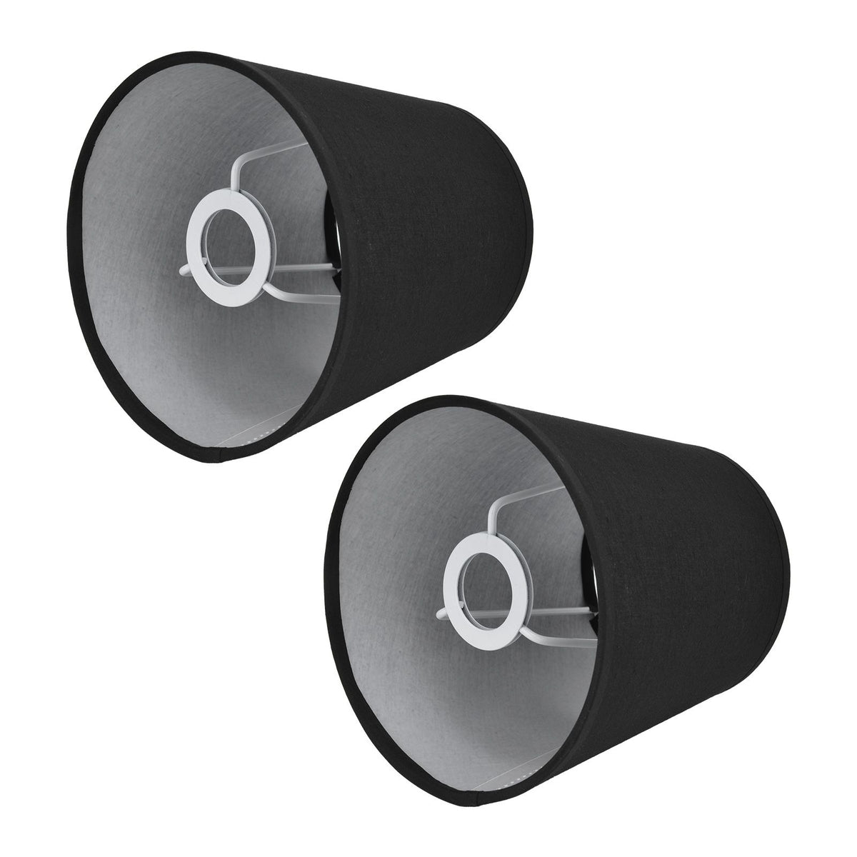 2Pcs Indoor Lamp Shade European Style Fabric Lampshade for E14 Chandelier Table Lamp Floor LampPX15 Black
