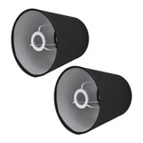 2Pcs Indoor Lamp Shade European Style Fabric Lampshade for E14 Chandelier Table Lamp Floor LampPX15 Black - Side View