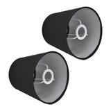 2Pcs Indoor Lamp Shade European Style Fabric Lampshade for E14 Chandelier Table Lamp Floor LampPX15 Black