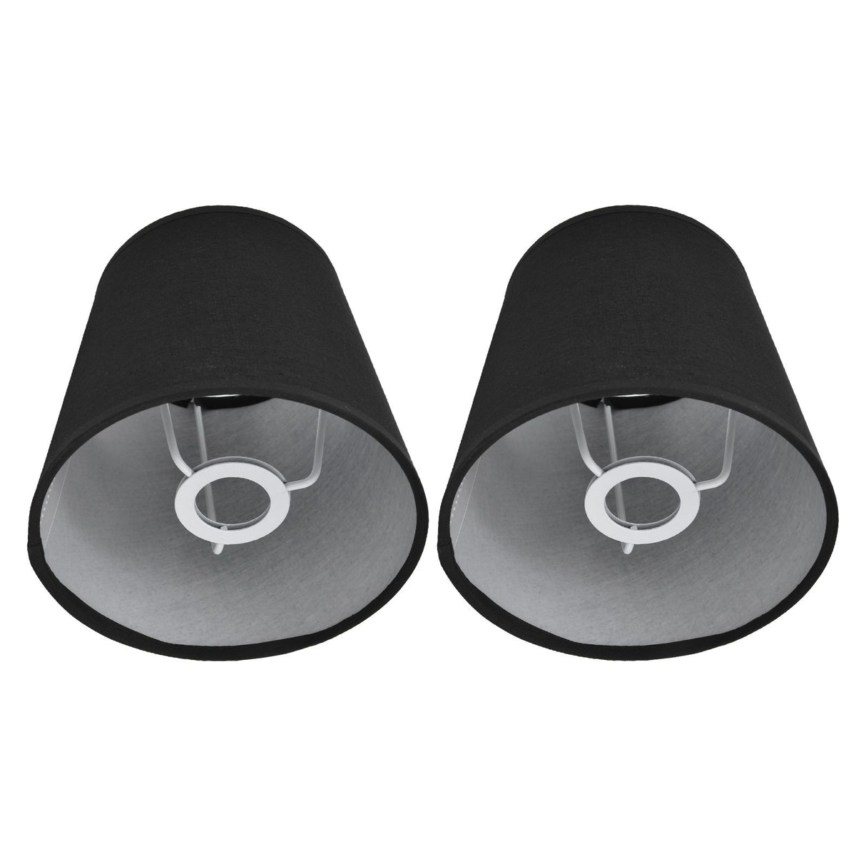 2Pcs Indoor Lamp Shade European Style Fabric Lampshade for E14 Chandelier Table Lamp Floor LampPX15 Black